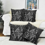 New Zealand Maori Taniko Pillow Cover Black Kowhaiwhai Puhoro - Aussie Hoodie