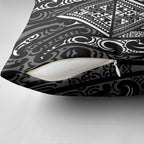 New Zealand Maori Taniko Pillow Cover Black Kowhaiwhai Puhoro - Aussie Hoodie