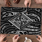 New Zealand Maori Taniko Puzzle Black Kowhaiwhai Puhoro - Aussie Hoodie