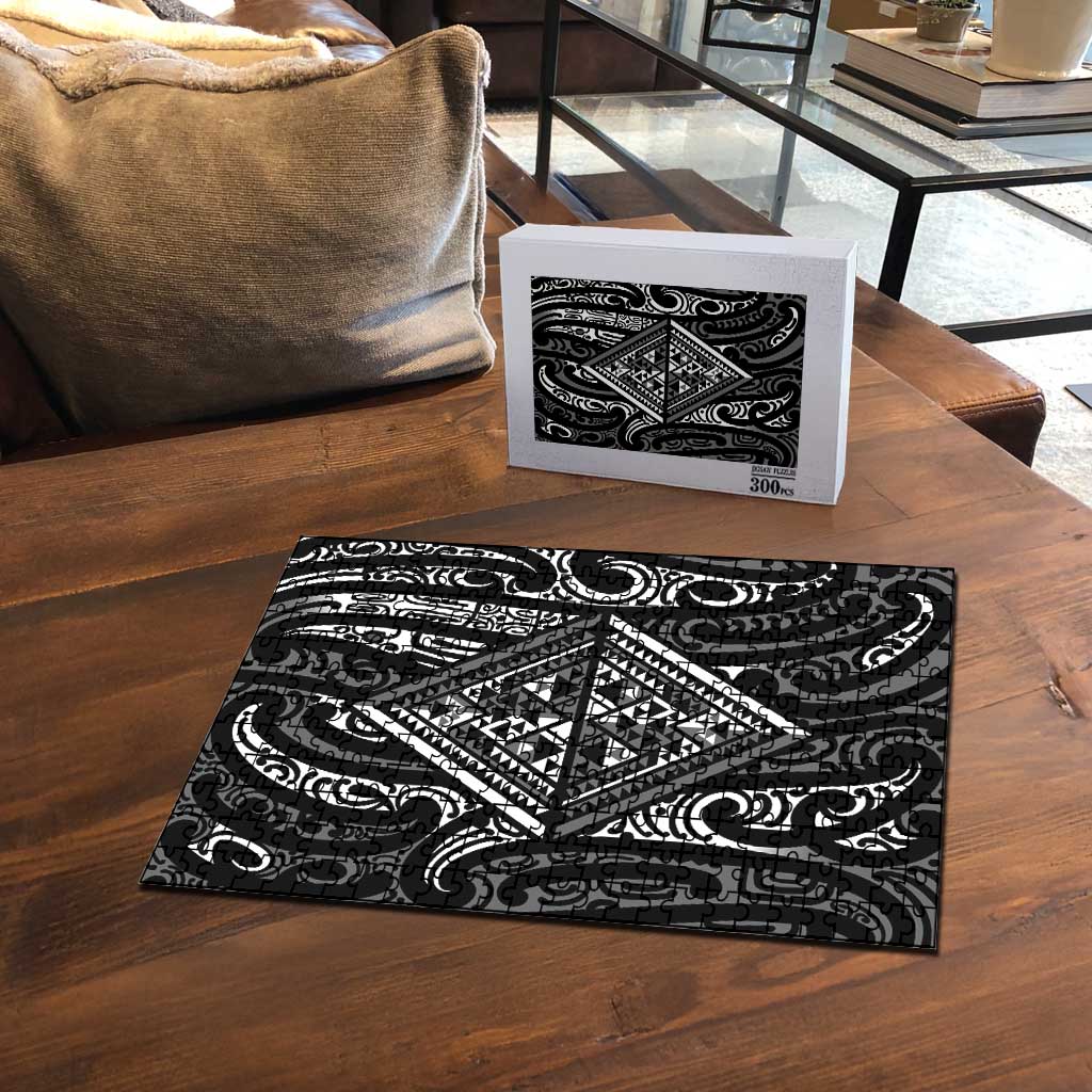 New Zealand Maori Taniko Puzzle Black Kowhaiwhai Puhoro - Aussie Hoodie