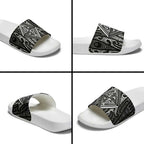 New Zealand Maori Taniko Slide Sandals Black Kowhaiwhai Puhoro - Aussie Hoodie