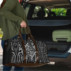 New Zealand Maori Taniko Travel Bag Black Kowhaiwhai Puhoro - Aussie Hoodie