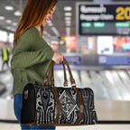 New Zealand Maori Taniko Travel Bag Black Kowhaiwhai Puhoro - Aussie Hoodie