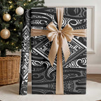 New Zealand Maori Taniko Wrapping Paper Black Kowhaiwhai Puhoro - Aussie Hoodie