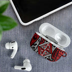 New Zealand Maori Taniko AirPods Case Red Kowhaiwhai Puhoro - Aussie Hoodie