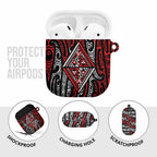 New Zealand Maori Taniko AirPods Case Red Kowhaiwhai Puhoro - Aussie Hoodie