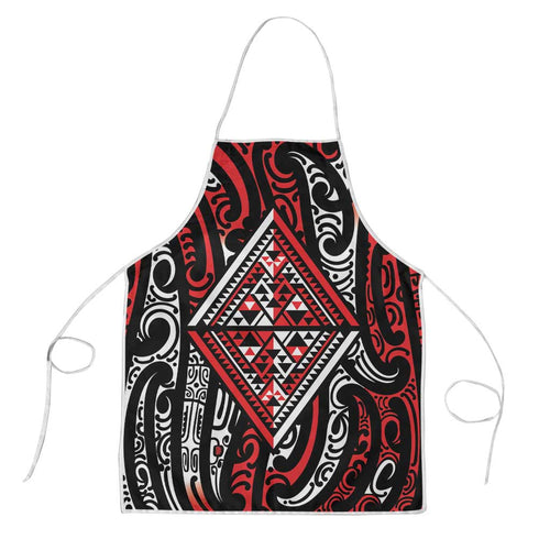New Zealand Maori Taniko Apron Red Kowhaiwhai Puhoro - Aussie Hoodie