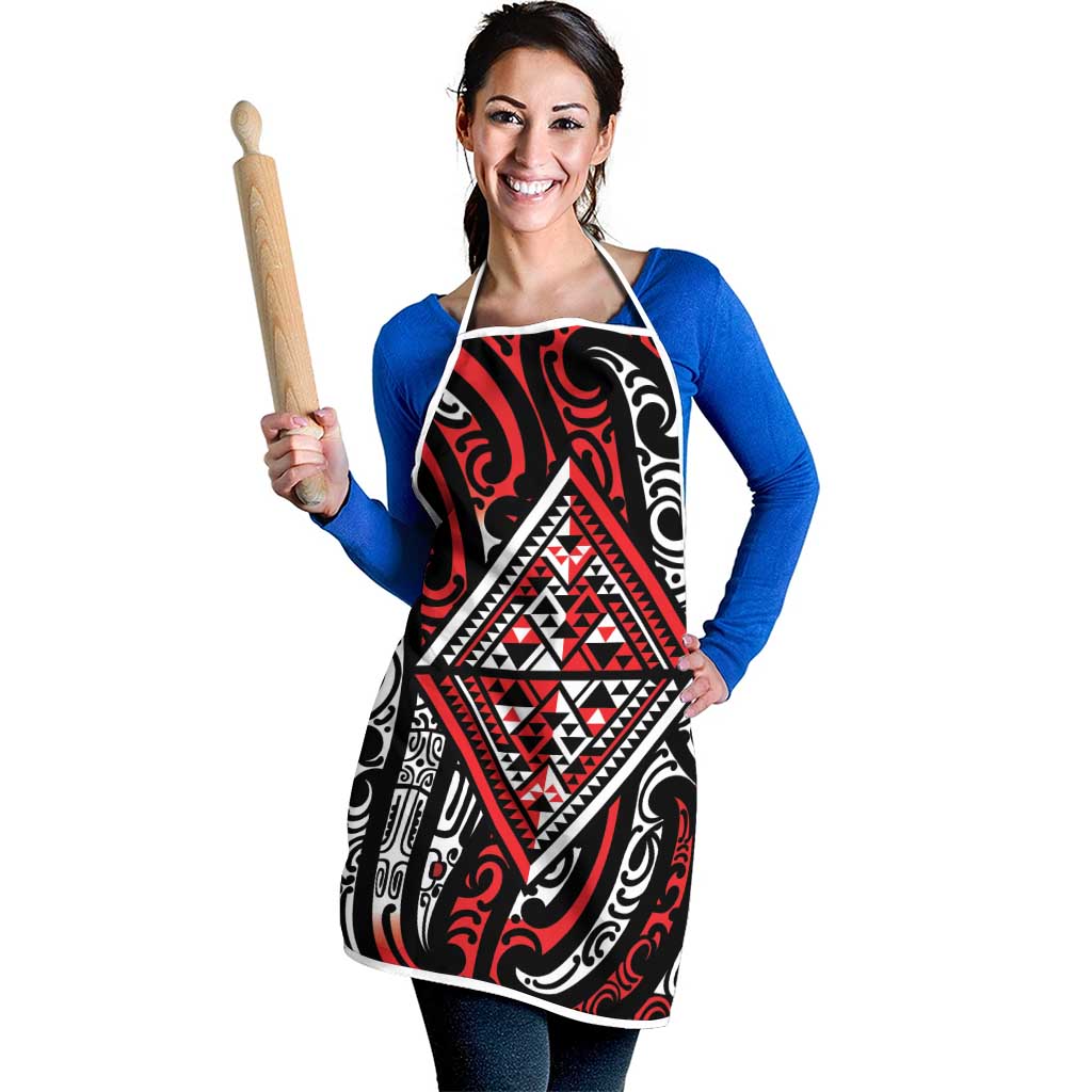New Zealand Maori Taniko Apron Red Kowhaiwhai Puhoro - Aussie Hoodie