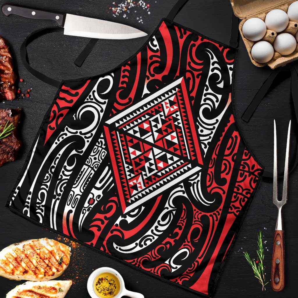 New Zealand Maori Taniko Apron Red Kowhaiwhai Puhoro - Aussie Hoodie