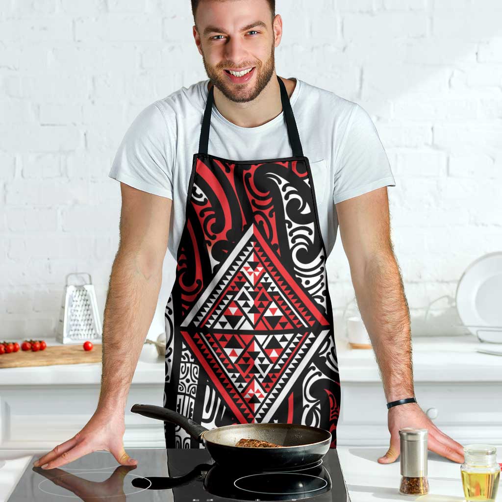 New Zealand Maori Taniko Apron Red Kowhaiwhai Puhoro - Aussie Hoodie