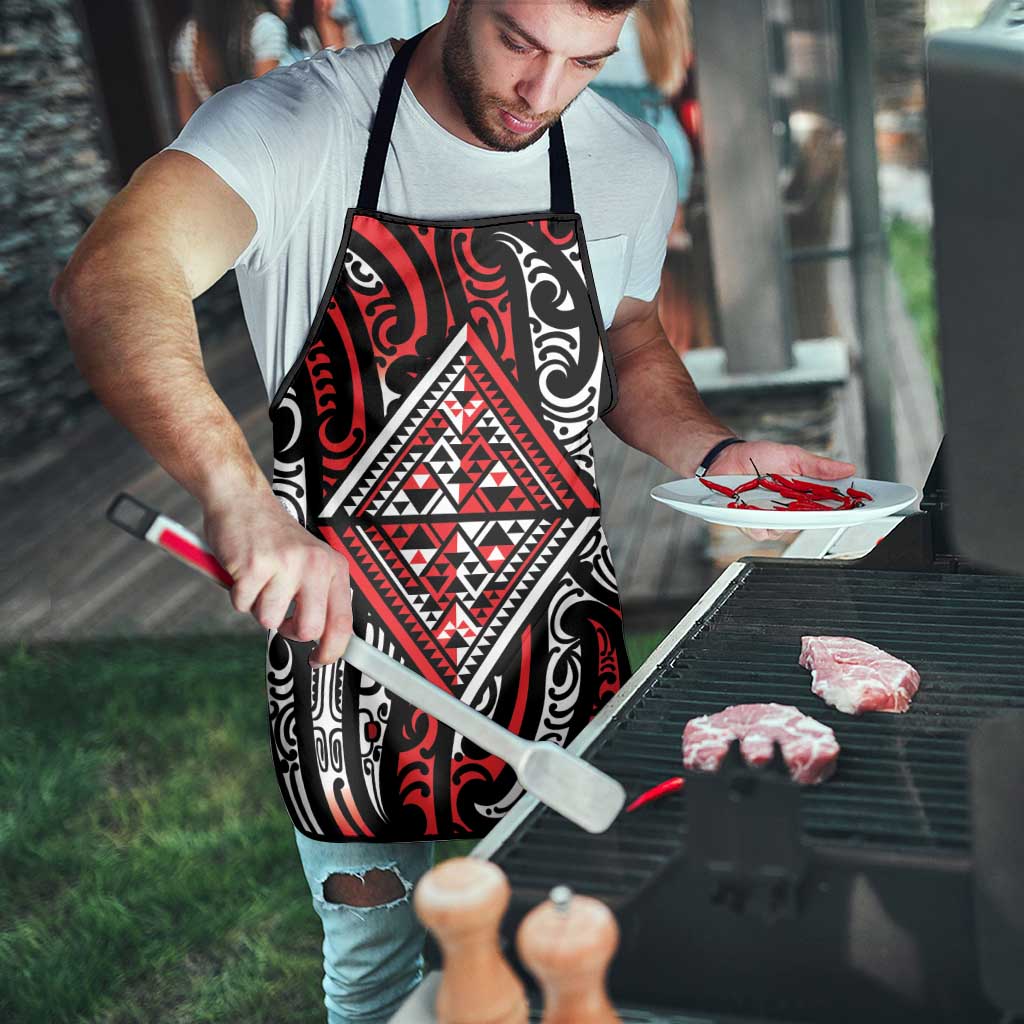 New Zealand Maori Taniko Apron Red Kowhaiwhai Puhoro - Aussie Hoodie