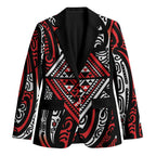 New Zealand Maori Taniko Blazer Red Kowhaiwhai Puhoro - Aussie Hoodie