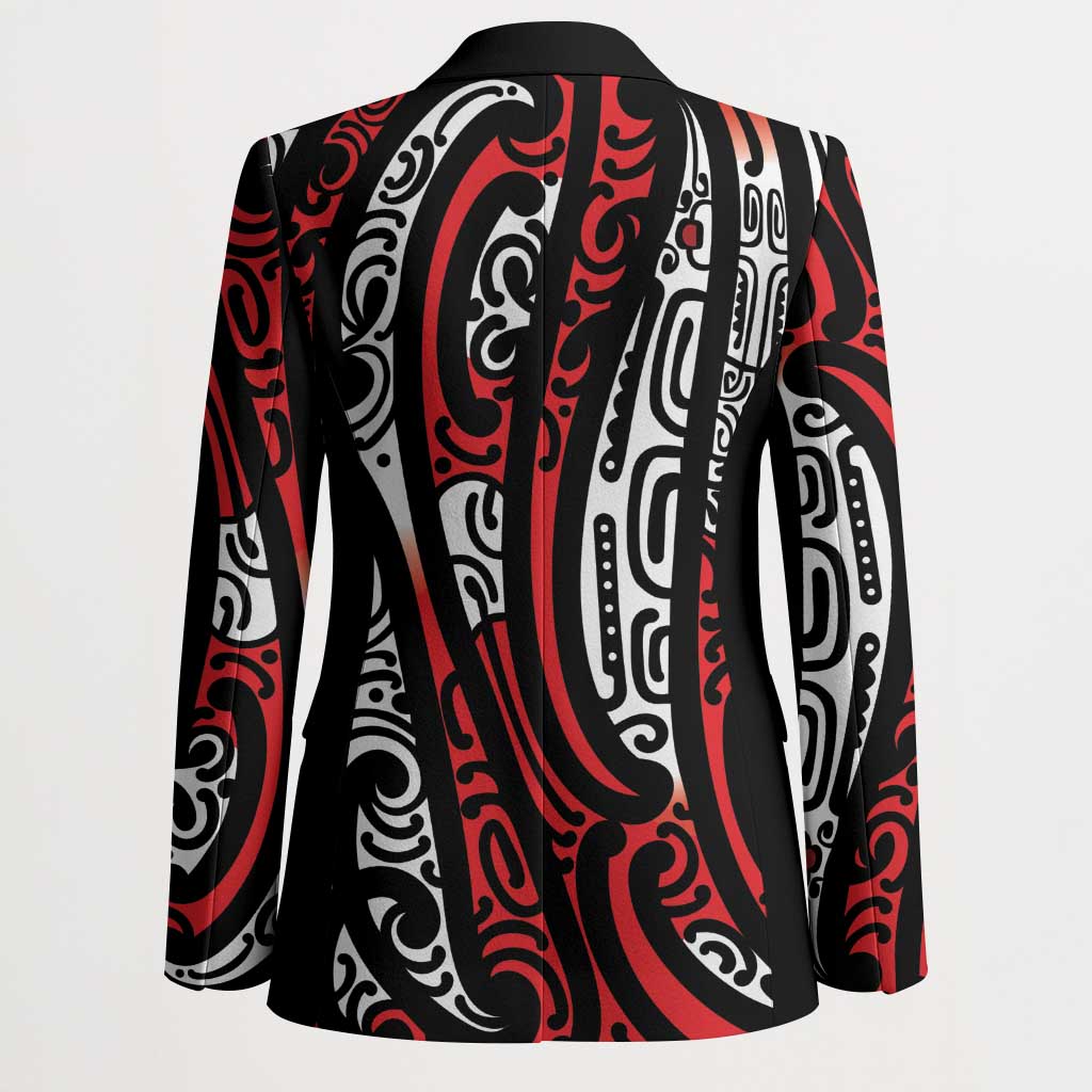 New Zealand Maori Taniko Blazer Red Kowhaiwhai Puhoro - Aussie Hoodie
