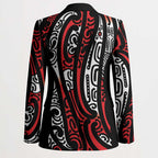 New Zealand Maori Taniko Blazer Red Kowhaiwhai Puhoro - Aussie Hoodie