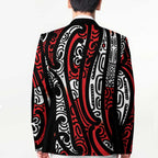 New Zealand Maori Taniko Blazer Red Kowhaiwhai Puhoro - Aussie Hoodie