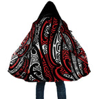 New Zealand Maori Taniko Cloak Red Kowhaiwhai Puhoro - Aussie Hoodie