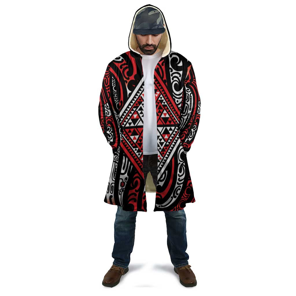 New Zealand Maori Taniko Cloak Red Kowhaiwhai Puhoro - Aussie Hoodie