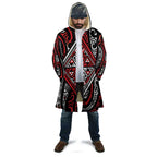 New Zealand Maori Taniko Cloak Red Kowhaiwhai Puhoro - Aussie Hoodie