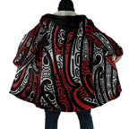 New Zealand Maori Taniko Cloak Red Kowhaiwhai Puhoro - Aussie Hoodie