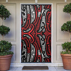 New Zealand Maori Taniko Door Cover Red Kowhaiwhai Puhoro - Aussie Hoodie