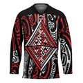 New Zealand Maori Taniko Hockey Jersey Red Kowhaiwhai Puhoro - Aussie Hoodie