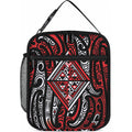 New Zealand Maori Taniko Lunch Bag Red Kowhaiwhai Puhoro