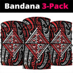 New Zealand Maori Taniko Neck Gaiter Red Kowhaiwhai Puhoro - Aussie Hoodie