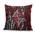 New Zealand Maori Taniko Pillow Cover Red Kowhaiwhai Puhoro - Aussie Hoodie