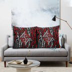 New Zealand Maori Taniko Pillow Cover Red Kowhaiwhai Puhoro - Aussie Hoodie
