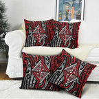 New Zealand Maori Taniko Pillow Cover Red Kowhaiwhai Puhoro - Aussie Hoodie