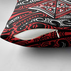 New Zealand Maori Taniko Pillow Cover Red Kowhaiwhai Puhoro - Aussie Hoodie