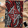 New Zealand Maori Taniko Puzzle Red Kowhaiwhai Puhoro - Aussie Hoodie