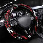 New Zealand Maori Taniko Steering Wheel Cover Red Kowhaiwhai Puhoro