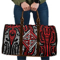 New Zealand Maori Taniko Travel Bag Red Kowhaiwhai Puhoro - Aussie Hoodie