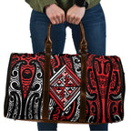 New Zealand Maori Taniko Travel Bag Red Kowhaiwhai Puhoro - Aussie Hoodie