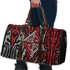 New Zealand Maori Taniko Travel Bag Red Kowhaiwhai Puhoro - Aussie Hoodie