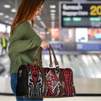 New Zealand Maori Taniko Travel Bag Red Kowhaiwhai Puhoro - Aussie Hoodie