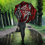 New Zealand Maori Taniko Umbrella Red Kowhaiwhai Puhoro - Aussie Hoodie