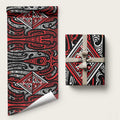 New Zealand Maori Taniko Wrapping Paper Red Kowhaiwhai Puhoro - Aussie Hoodie