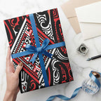 New Zealand Maori Taniko Wrapping Paper Red Kowhaiwhai Puhoro - Aussie Hoodie