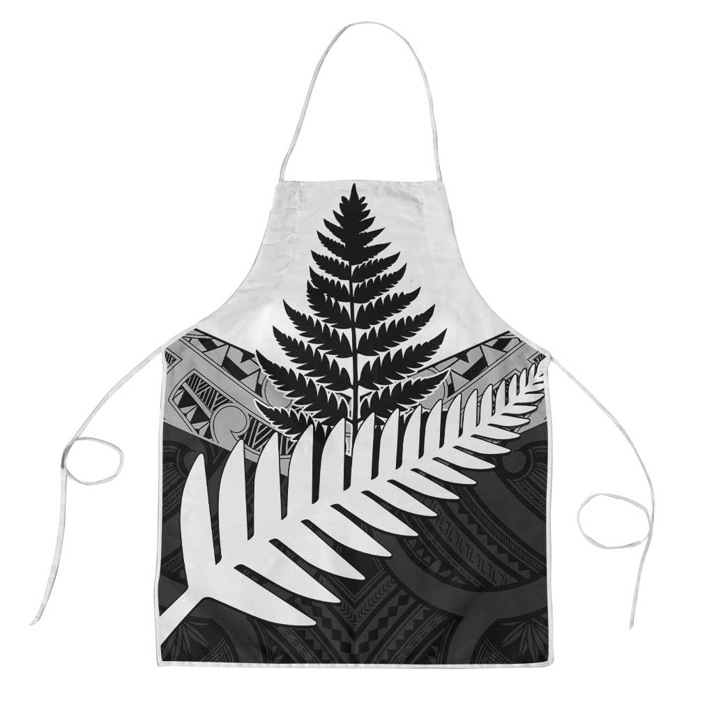 New Zealand Silver Fern Apron Maori Koru Mixed Taniko Pattern - Aussie Hoodie