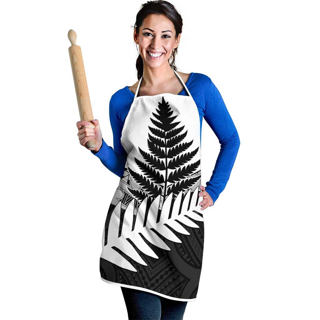 New Zealand Silver Fern Apron Maori Koru Mixed Taniko Pattern - Aussie Hoodie