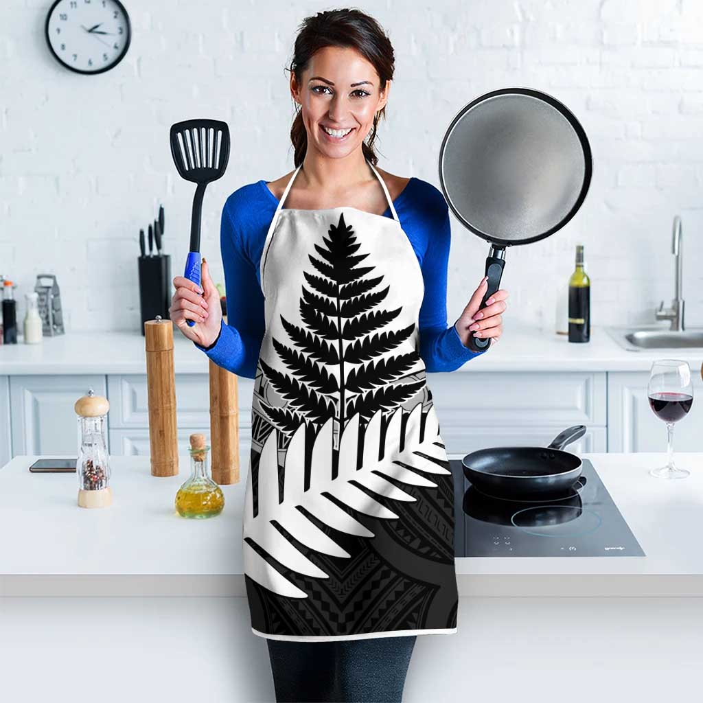New Zealand Silver Fern Apron Maori Koru Mixed Taniko Pattern - Aussie Hoodie