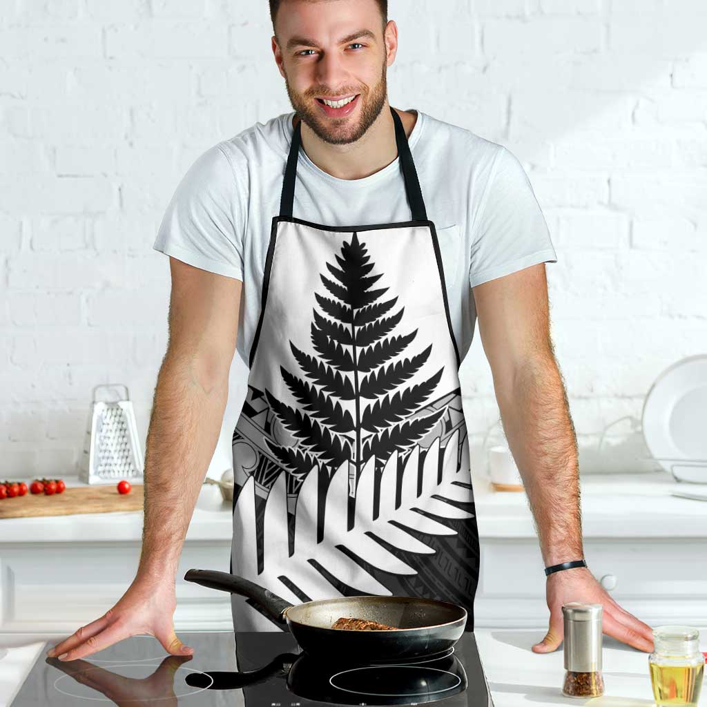 New Zealand Silver Fern Apron Maori Koru Mixed Taniko Pattern - Aussie Hoodie