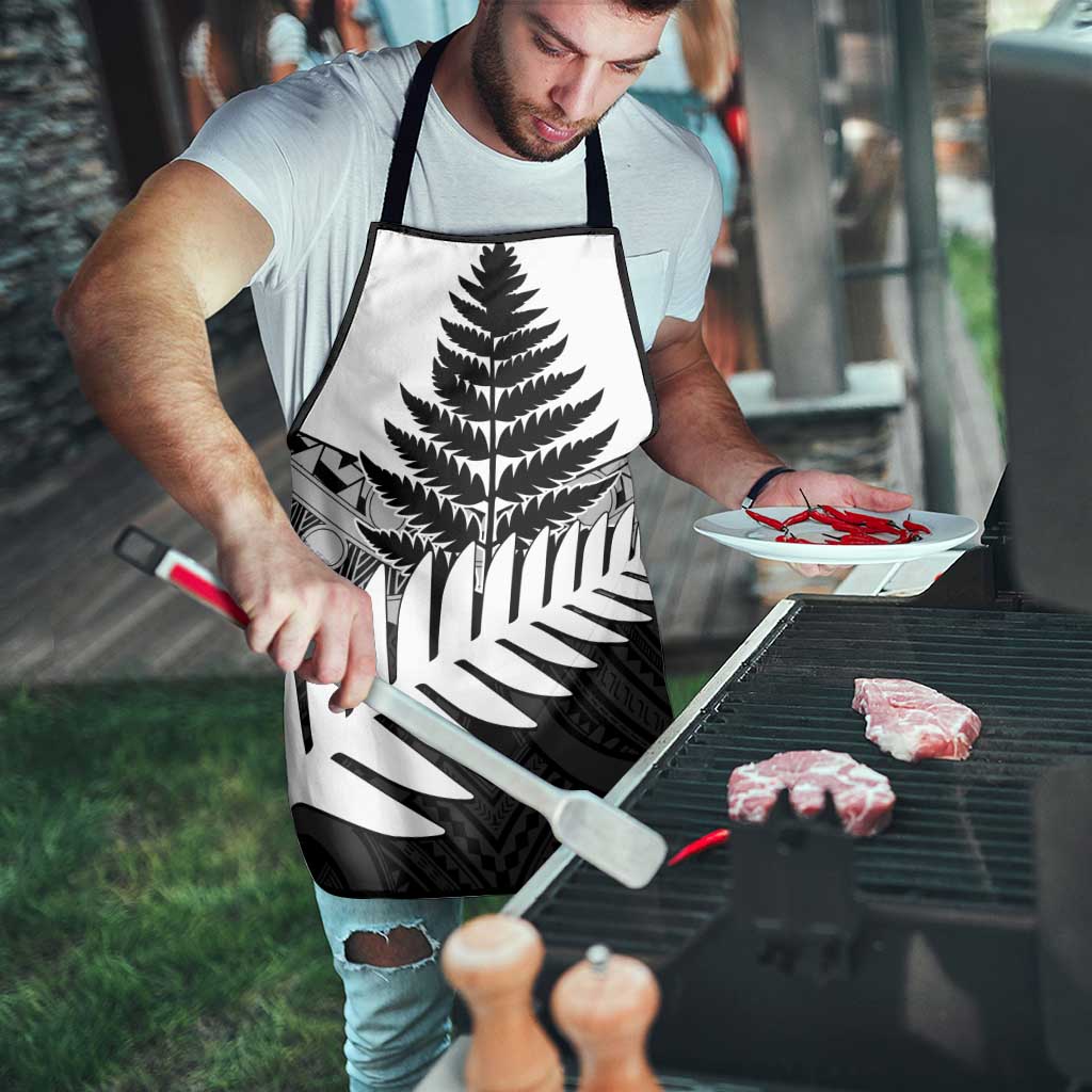 New Zealand Silver Fern Apron Maori Koru Mixed Taniko Pattern - Aussie Hoodie