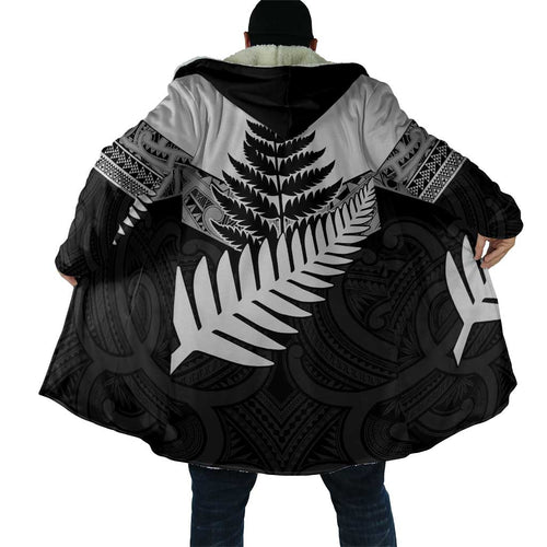 New Zealand Silver Fern Cloak Maori Koru Mixed Taniko Pattern - Aussie Hoodie