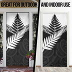 New Zealand Silver Fern Door Cover Maori Koru Mixed Taniko Pattern - Aussie Hoodie
