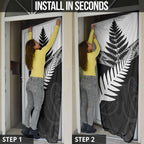 New Zealand Silver Fern Door Cover Maori Koru Mixed Taniko Pattern - Aussie Hoodie
