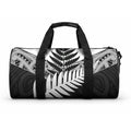 New Zealand Silver Fern Duffle Bag Maori Koru Mixed Taniko Pattern