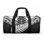 New Zealand Silver Fern Duffle Bag Maori Koru Mixed Taniko Pattern